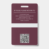 Benutzerdefiniertes Foto- und QR-Code-Profi-ID Ausweis (Rückseite)