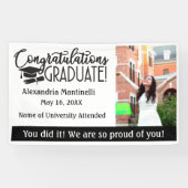 Benutzerdefiniertes Foto und Schwarz/Weiß-Abschlus Banner (Horizontal)