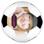 Benutzerdefiniertes Foto und schwarzes Namensschil Fußball (Gedreht)