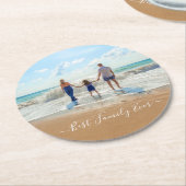 Benutzerdefiniertes Foto und Text - Beste Designfa Runder Pappuntersetzer (Angewinkelt)