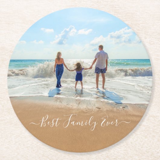 Benutzerdefiniertes Foto und Text - Beste Designfa Runder Pappuntersetzer (Vorderseite)