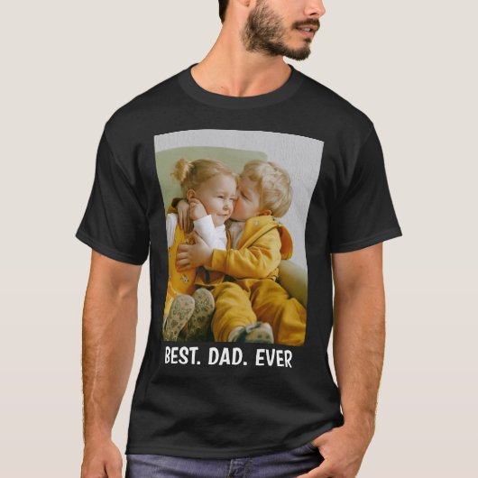 Benutzerdefiniertes Foto und Text - Bester Vater j T-Shirt (Vorderseite)