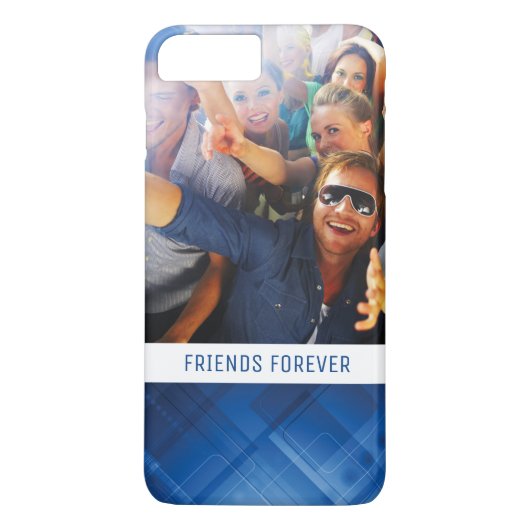 Benutzerdefiniertes Foto und Text Dunkelblauer Hi- Case-Mate iPhone Hülle (Rückseite)