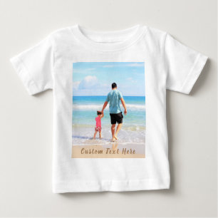 Benutzerdefiniertes Foto und Text - Eigenes Design Baby T-shirt