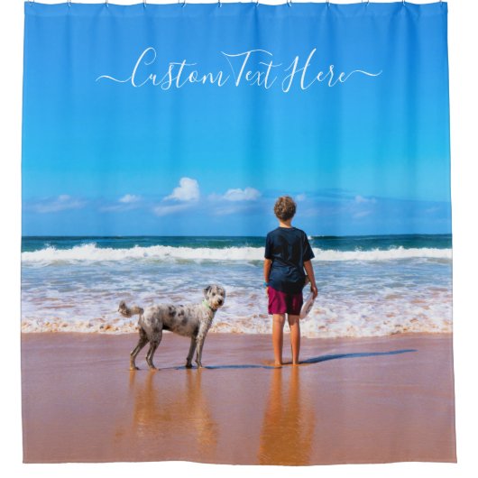 Benutzerdefiniertes Foto und Text - Eigenes Design Duschvorhang (Vorderseite)