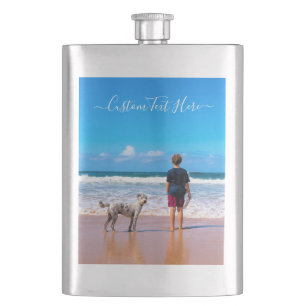 Benutzerdefiniertes Foto und Text - Eigenes Design Flachmann