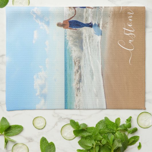 Benutzerdefiniertes Foto und Text - Eigenes Design Geschirrtuch (Gefaltet)