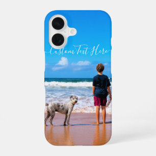 Benutzerdefiniertes Foto und Text - Eigenes Design iPhone 16 Hülle