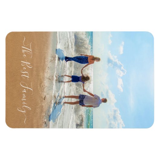 Benutzerdefiniertes Foto und Text - Eigenes Design Magnet (Horizontal)