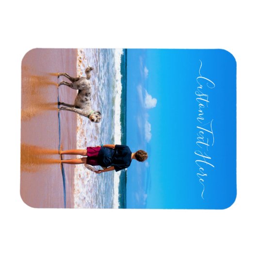 Benutzerdefiniertes Foto und Text - Eigenes Design Magnet (Horizontal)