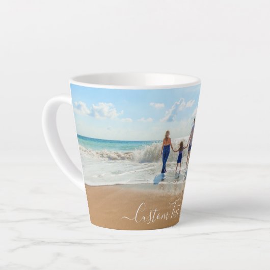 Benutzerdefiniertes Foto und Text - Eigenes Design Milchtasse (Linke Ecke)