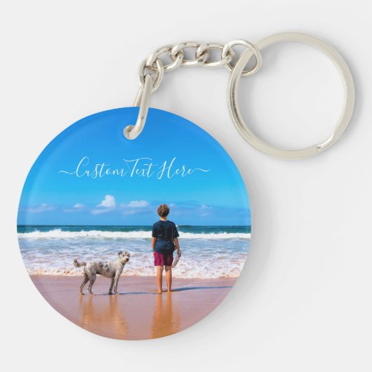 Benutzerdefiniertes Foto und Text - Eigenes Design Schlüsselanhänger (Rückseite)