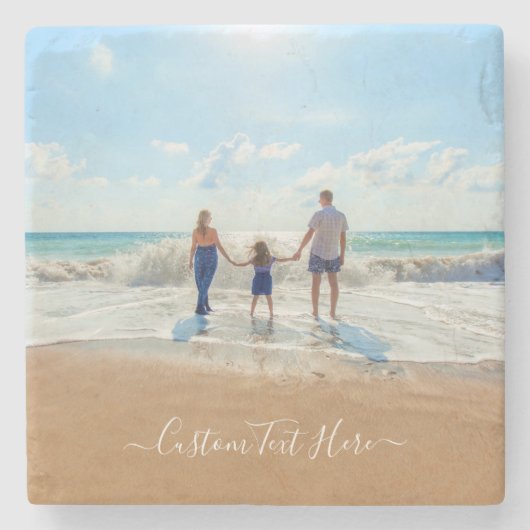 Benutzerdefiniertes Foto und Text - Eigenes Design Steinuntersetzer (Vorderseite)