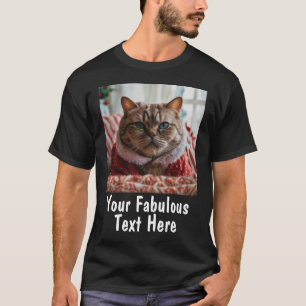 Benutzerdefiniertes Foto und Text Einfach T-Shirt