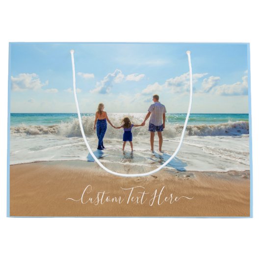 Benutzerdefiniertes Foto und Text - Einzigartiges Große Geschenktüte (Vorderseite)