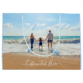 Benutzerdefiniertes Foto und Text - Einzigartiges Große Geschenktüte (Rückseite)