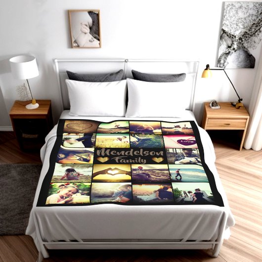 Benutzerdefiniertes Foto und Text Fleecedecke