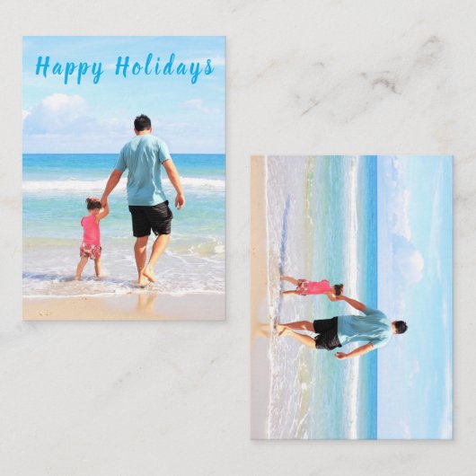 Benutzerdefiniertes Foto und Text - Happy Holidays Mitteilungskarte (Vorne/Hinten)
