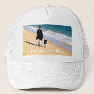 Benutzerdefiniertes Foto und Text-Hat-Design mit M Truckerkappe