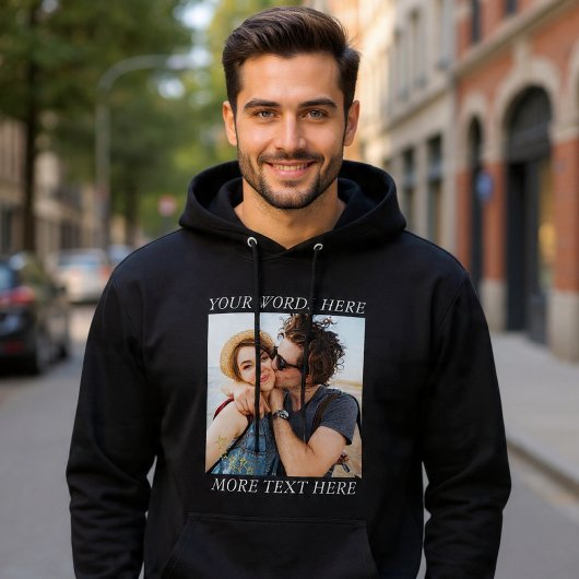 Benutzerdefiniertes Foto und Text Hoodie