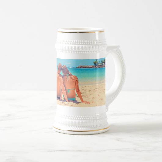 Benutzerdefiniertes Foto und Text - Ihr eigenes De Bierglas (VorderseiteRechts)