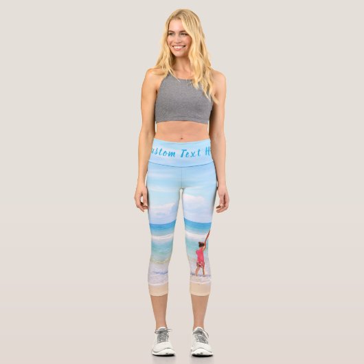 Benutzerdefiniertes Foto und Text - Ihr eigenes De Capri Leggings (Vorderseite)