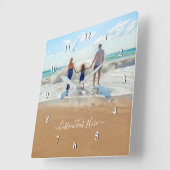 Benutzerdefiniertes Foto und Text - Ihr eigenes De Quadratische Wanduhr (Winkel)