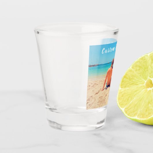 Benutzerdefiniertes Foto und Text - Ihr eigenes De Schnapsglas (Links)