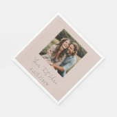 Benutzerdefiniertes Foto und Text in hellrosa Verl Serviette (Ecke)