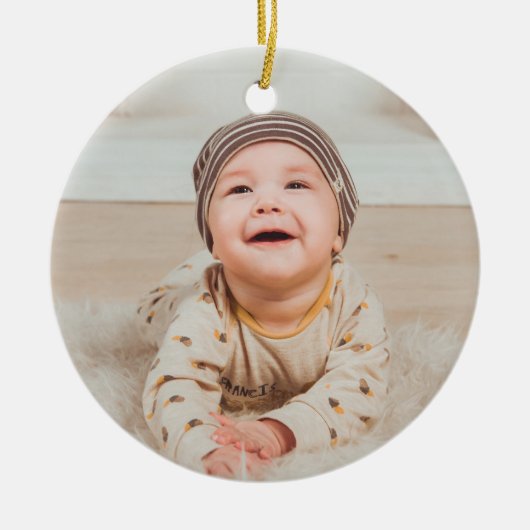 Benutzerdefiniertes Foto und Text Keramik Ornament (Vorne)