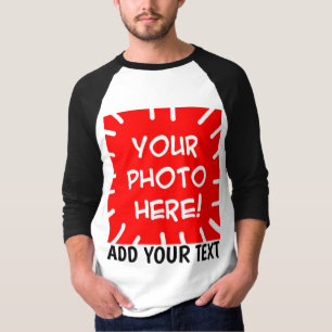 Benutzerdefiniertes Foto- und Text-Langarm-Shirt T-Shirt