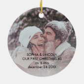 Benutzerdefiniertes Foto und Text Merry und Verhei Keramik Ornament (Hinten)