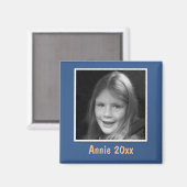 Benutzerdefiniertes Foto und Text mit Blue Gruß Magnet (Vorderseite/Rückseite)