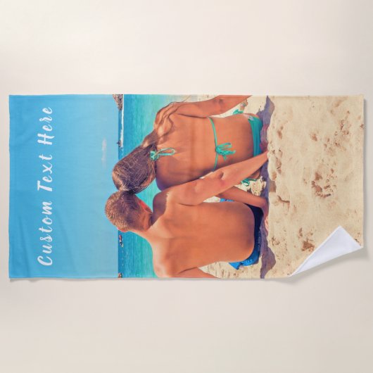 Benutzerdefiniertes Foto und Text - Modernes Desig Strandtuch (Vorderseite)
