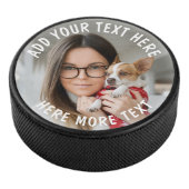 Benutzerdefiniertes Foto und Text oder Name Eishockey Puck (3/4)