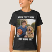 Benutzerdefiniertes Foto und Text oder Name Fett S T-Shirt (Vorderseite)