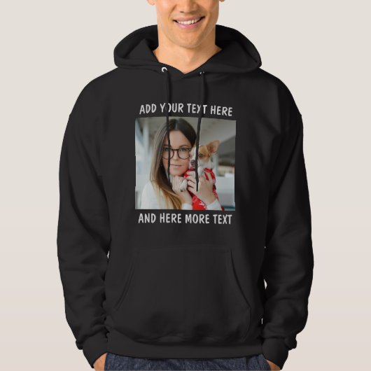 Benutzerdefiniertes Foto und Text oder Name Hoodie (Vorderseite)