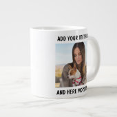 Benutzerdefiniertes Foto und Text oder Name Jumbo-Tasse (Vorderseite Rechts)