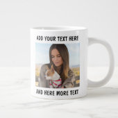 Benutzerdefiniertes Foto und Text oder Name Jumbo-Tasse (Rechts)