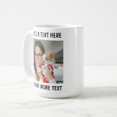 Benutzerdefiniertes Foto und Text oder Name Kaffeetasse (Vorderseite Links)