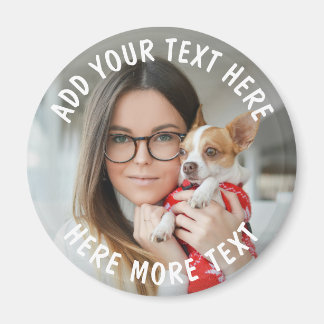 Benutzerdefiniertes Foto und Text oder Name Magnet