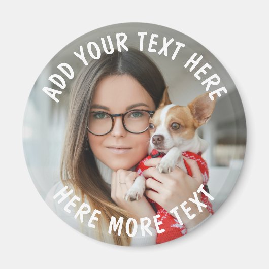 Benutzerdefiniertes Foto und Text oder Name Magnet (Vorne)