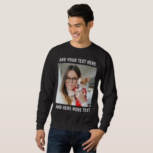Benutzerdefiniertes Foto und Text oder Name Sweatshirt (Vorne ganz)
