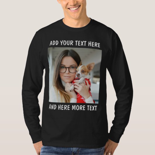 Benutzerdefiniertes Foto und Text oder Name T-Shirt (Vorderseite)