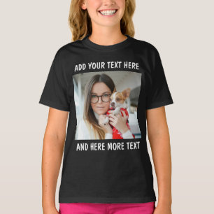 Benutzerdefiniertes Foto und Text oder Name T-Shirt
