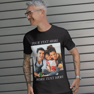 Benutzerdefiniertes Foto und Text oder Name T-Shirt