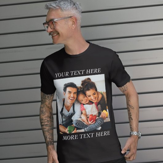 Benutzerdefiniertes Foto und Text oder Name  T-Shirt