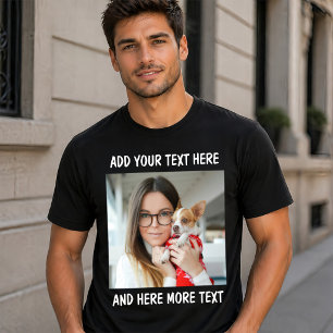 Benutzerdefiniertes Foto und Text oder Name T-Shirt
