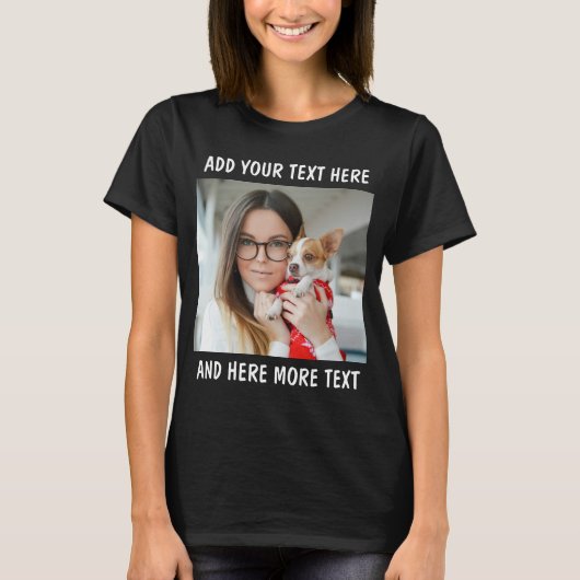 Benutzerdefiniertes Foto und Text oder Name T-Shirt (Vorderseite)
