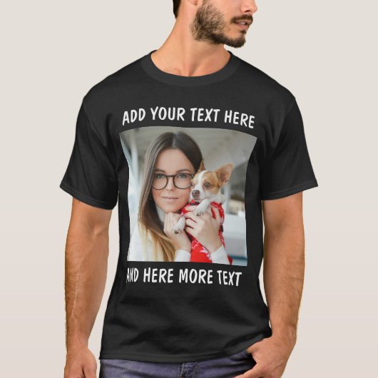 Benutzerdefiniertes Foto und Text oder Name T-Shirt (Vorderseite)